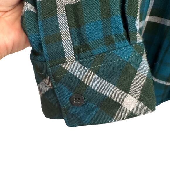 Sanctuary Blue Plaid Long Sleeve Collared Button Down Shirt Women Sz M - Picture 5 of 11